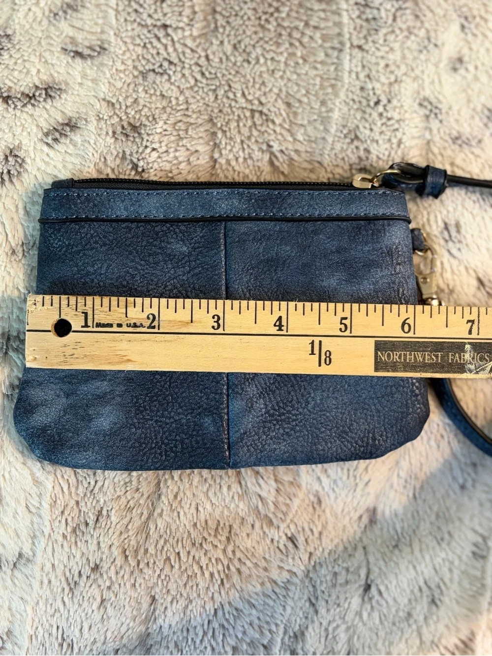 Wilson Leather Wristlet - Navy Blue #1337